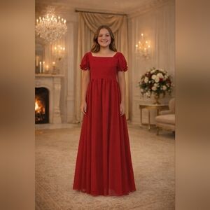 Elegant Red Kids Dress